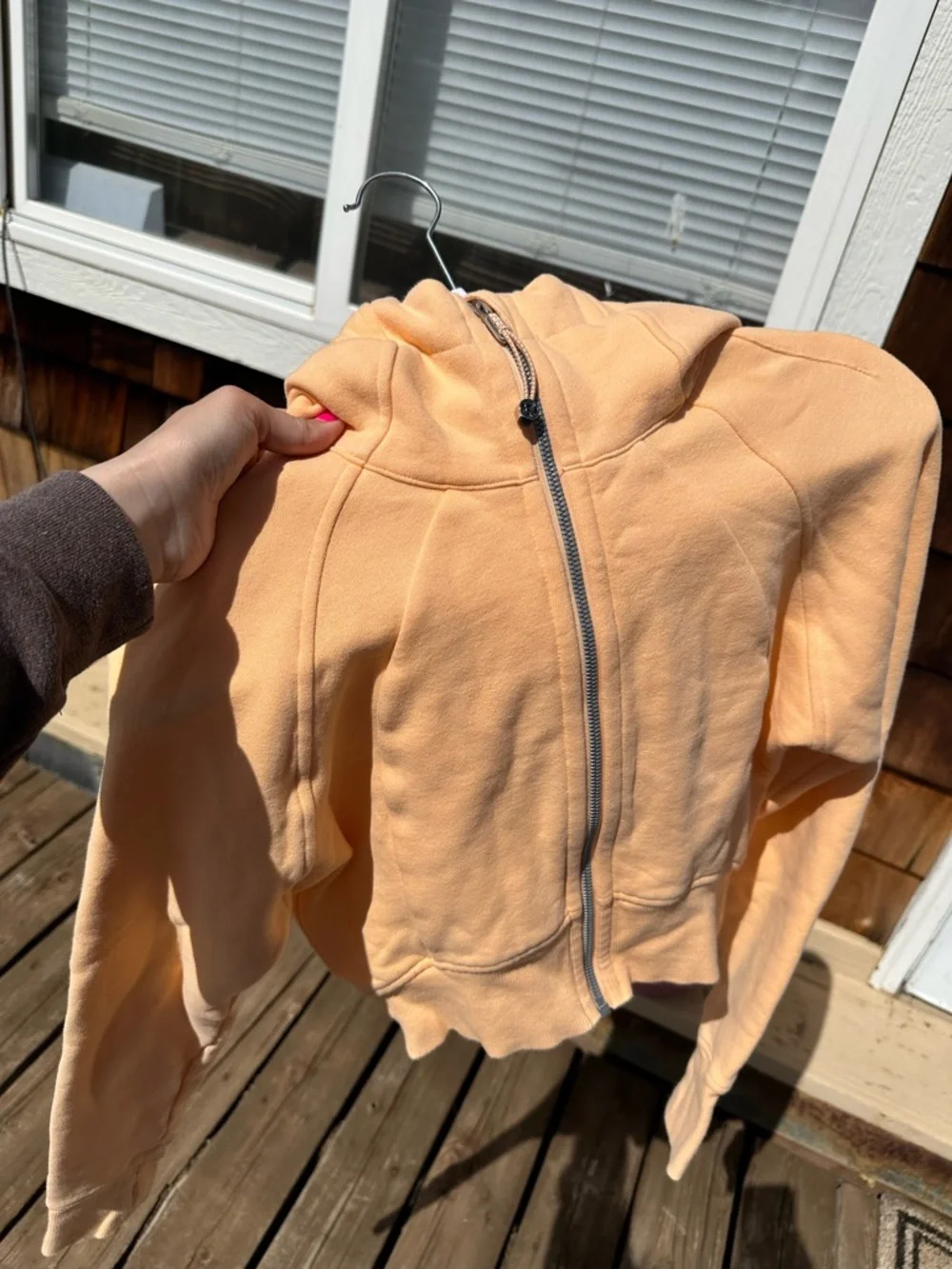 Peach coral Lululemon cropped scuba jacket - Picture 2 of 5